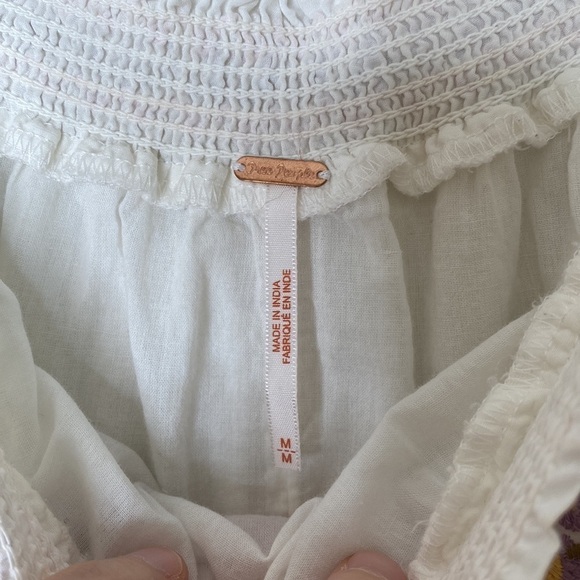 Free people sunbeams dress women’s medium white off shoulder embroidered - Picture 5 of 8